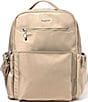 Baggallini Tribeca Expandable Laptop Silver Hardware Backpack, Color:Taupe Twill - Image 1