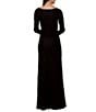 Color:Black - Image 2 - Silvana Low Scoop Neck Long Sleeve Swim Cover-Up Maxi Dress