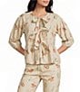 Bailey Rose Coordinating Western Horse Print Tie Top - Image 1