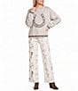 Bailey Rose Western Horseshoe Print Wide Legged Jeans - Image 3