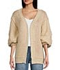 Bailey Rose Long Sleeve Oversized Lobster Cardigan, Color:Sand/Red - Image 2