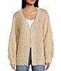 Bailey Rose Long Sleeve Oversized Lobster Cardigan, Color:Sand/Red - Image 4