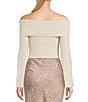 Bailey Rose Off-The-Shoulder Long Sleeve Sweater, Color:Cream - Image 2