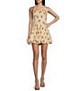 Bailey Rose Red Chili Pepper Halter Top Mini Dress, Color:Cream - Image 1