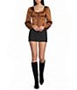 Bailey Rose Satin Long Sleeve Corset Top - Image 3