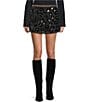 Bailey Rose Sequin Mini Skirt, Color:Black - Image 1
