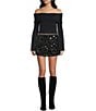 Bailey Rose Sequin Mini Skirt, Color:Black - Image 3