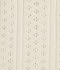 Bailey Rose Bailey Rose Short Sleeve Pointelle Tie Front Coordinating Top, Color:Cream - Image 4