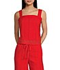 Bailey Rose Square Neck Sleeveless Eyelet Top - Image 1