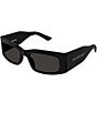 Color:Black - Image 1 - Men's Paper 56mm Rectangle Sunglasses