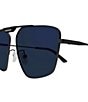 Balenciaga Men's Tag 2.0 61mm Navigator Sunglasses, Color:Matte Gunmetal/Blue - Image 3