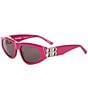 Color:Fuchsia - Image 1 - Unisex BB0095S 53mm Cat Eye Sunglasses