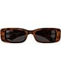 Color:Mid Havana - Image 2 - Unisex Dynasty 51mm Rectangle Havana Sunglasses