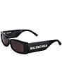 Color:Black - Image 1 - Unisex BB0260S 56mm Square Sunglasses