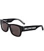 Color:Black - Image 1 - Unisex BB0262SA 56mm Square Sunglasses
