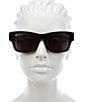 Color:Black - Image 2 - Unisex BB0262SA 56mm Square Sunglasses