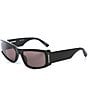 Color:Black - Image 1 - Unisex BB0301S Edgy 66mm Cat Eye Sunglasses