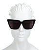 Color:Black - Image 2 - Women's BB0046S 55mm Cat Eye Sunglasses