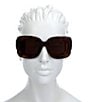 Color:New Havana - Image 2 - Women's BB0069S 53mm New Havana Rectangle Sunglasses