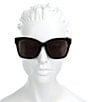 Color:Black - Image 2 - Women's BB0102SA 57mm Square Sunglasses