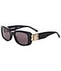 Color:Black - Image 1 - Women's BB0310SK Dynasty 53mm Rectangle Sunglasses