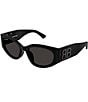 Color:Black - Image 1 - Women's Bossy 55mm Oval Sunglasses