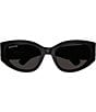 Color:Black - Image 2 - Women's Bossy 55mm Oval Sunglasses