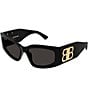 Color:Black - Image 1 - Women's Bossy 57mm Cat Eye Sunglasses