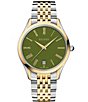 Balmain Men's Quartz Analog Two Tone Stainless Steel Bracelet Watch, Color:Two Tone/Green Dial - Image 1