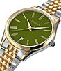 Balmain Men's Quartz Analog Two Tone Stainless Steel Bracelet Watch, Color:Two Tone/Green Dial - Image 3