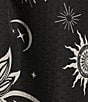 Color:Black Ivory - Image 3 - Haylee Celestial Print V-Neck Short Sleeve Wrap Hi-Low Midi Dress