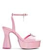 Color:Pink - Image 2 - Barbie™ x ALDO The DreamHouse™ Collection Barbie Party Rhinestone Heart Iridescent Platform Sandals
