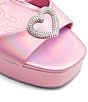 Color:Pink - Image 6 - Barbie™ x ALDO The DreamHouse™ Collection Barbie Party Rhinestone Heart Iridescent Platform Sandals