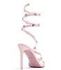 Color:Light Pink Metallic - Image 3 - Barbie™ x ALDO The DreamHouse™ Collection Runway Rhinestone Heart Wrap Dress Sandals