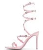 Color:Light Pink Metallic - Image 4 - Barbie™ x ALDO The DreamHouse™ Collection Runway Rhinestone Heart Wrap Dress Sandals