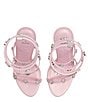Color:Light Pink Metallic - Image 5 - Barbie™ x ALDO The DreamHouse™ Collection Runway Rhinestone Heart Wrap Dress Sandals