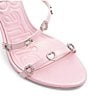 Color:Light Pink Metallic - Image 6 - Barbie™ x ALDO The DreamHouse™ Collection Runway Rhinestone Heart Wrap Dress Sandals