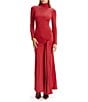Bardot Alix Turtleneck Tie Front Maxi Dress, Color:Burgundy - Image 1