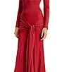 Bardot Alix Turtleneck Tie Front Maxi Dress, Color:Burgundy - Image 4