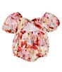 Color:Painterly Floral - Image 2 - Baby Girls Newborn-18 Months Ellory Balloon-Sleeve Floral-Printed Bubble Romper