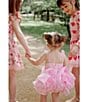 Color:Lili Pink - Image 4 - Baby Girls Newborn-18 Months Fleurett Flower Sleeveless Three-Dimensional-Floral-Skirted Bubble Romper