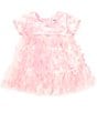 Color:Pastel Multi - Image 1 - Baby Girls Newborn-18 Months Short-Sleeve Embroidered-Butterfly-Applique Tiered Babydoll Dress