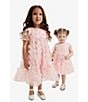 Color:Pastel Multi - Image 3 - Baby Girls Newborn-18 Months Short-Sleeve Embroidered-Butterfly-Applique Tiered Babydoll Dress