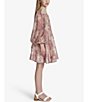 Color:Soft Floral - Image 3 - Big Girls 7-16 Arya Blouson-Sleeve Floral-Printed Minidress
