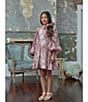 Color:Soft Floral - Image 4 - Big Girls 7-16 Arya Blouson-Sleeve Floral-Printed Minidress