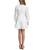 Color:Ivory - Image 2 - Big Girls 7-16 Blouson Sleeve Loretta Lace-Accented Chiffon Fit-And-Flare Dress