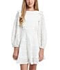 Color:Ivory - Image 4 - Big Girls 7-16 Blouson Sleeve Loretta Lace-Accented Chiffon Fit-And-Flare Dress