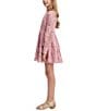 Color:Dusty Pink - Image 3 - Big Girls 7-16 Blouson-Sleeve Point de Venise Lace Minidress