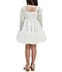 Color:Orchid White - Image 2 - Big Girls 7-16 Juliet Sleeve Beaded Empire Waist Tulle Skirted Dress