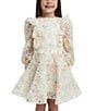 Color:Garden Floral - Image 4 - Big Girls 7-16 Miley Balloon-Sleeve Printed Eyelet-Embroidered Minidress